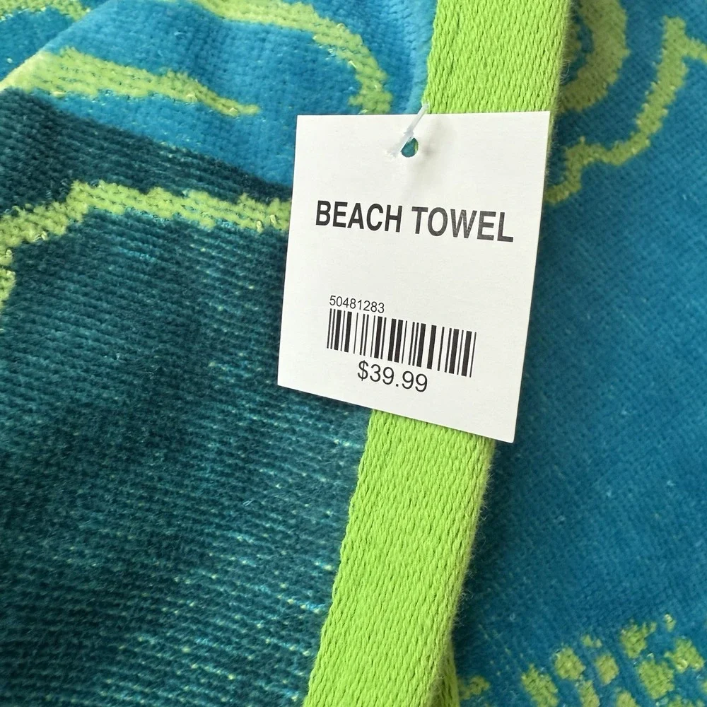 Busch Gardens Williamsburg Beach‎ Towel Blue Green 68